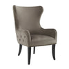 Contemporary Style Wooden Chair With Button Tufting, Gray And Black