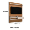 Wall Mounted Entertainment TV Media Console With Shelves,White And Brown